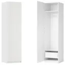 Шкаф распашной Висла белый 60х232,2х54,5  с 2 полками, штангой и ящиком ЛДСП каркас белый